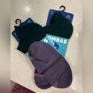 Bombas Women's Green and Purple Ankle Socks 2 Packs